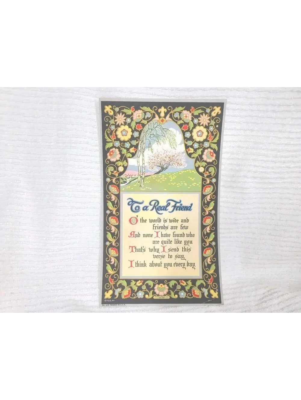 1940s Art Print Card Art Deco Poem Vivid Morris Bendien Frameable Paelian Astara